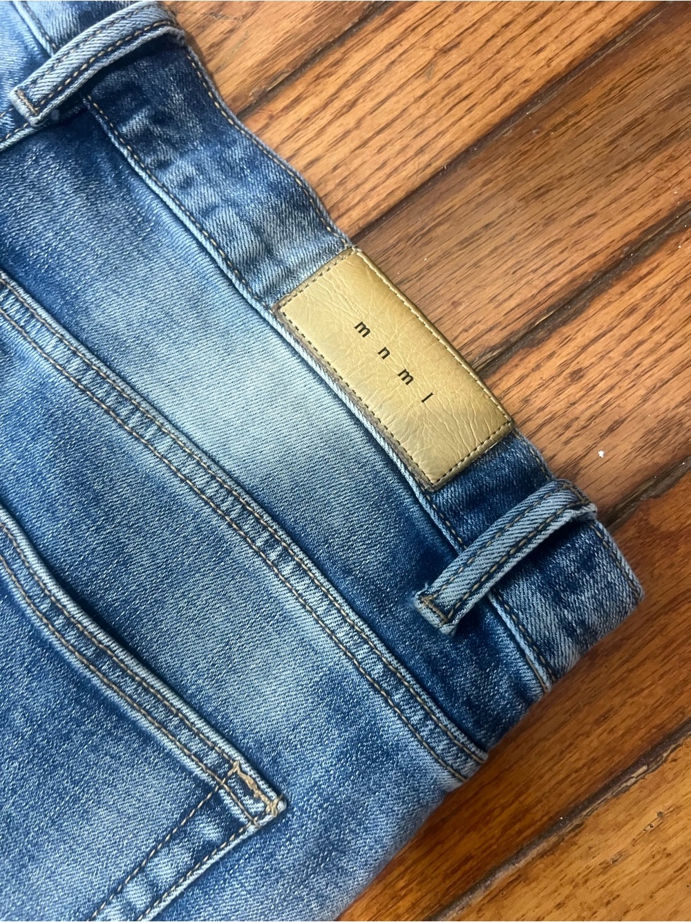 MNML Men’s Faded Blue Slim Straight Jeans